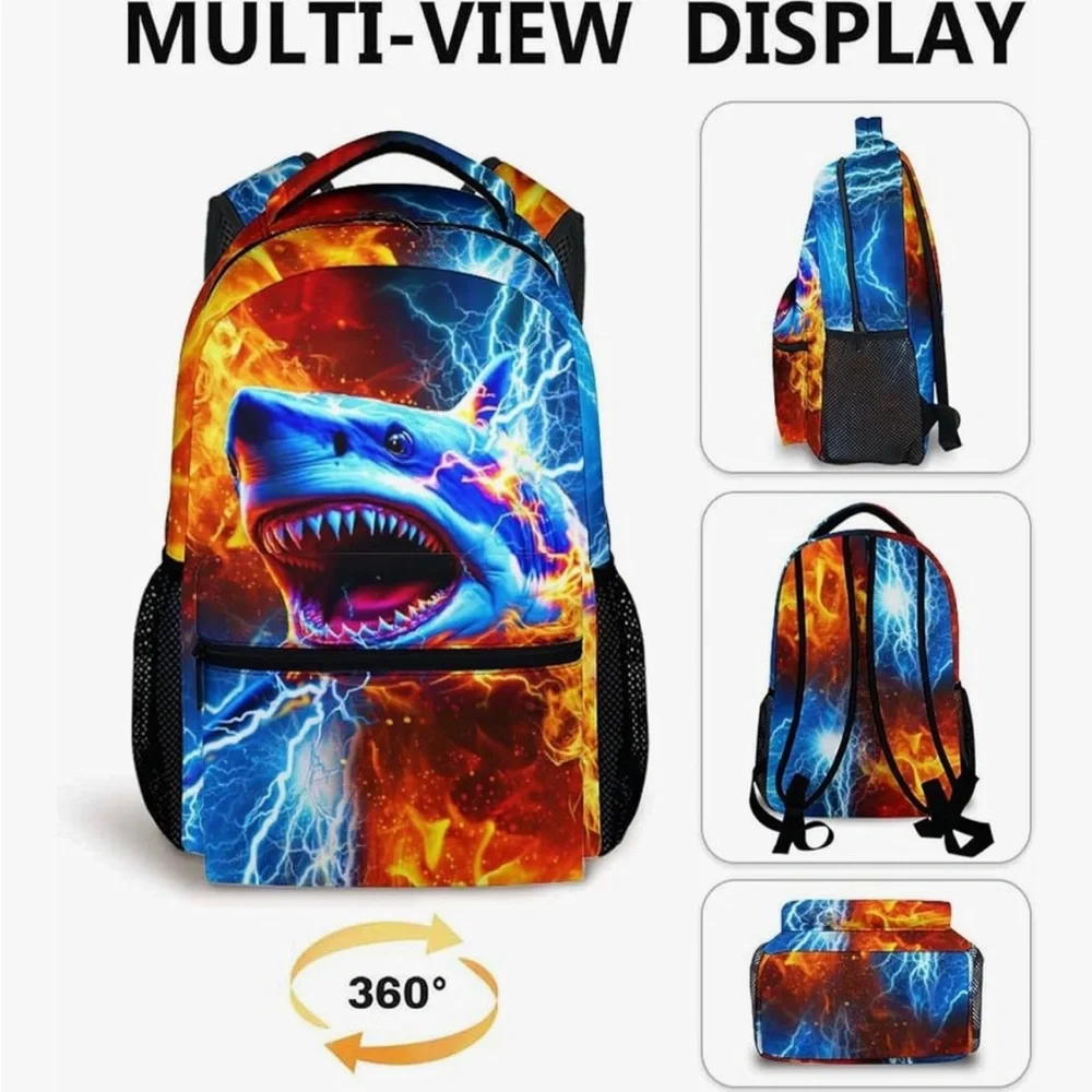 NWT-Vibrant Shark Print Backpack